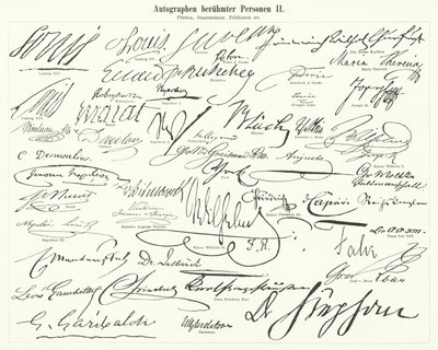Autografi di persone famose: statisti, principi, generali, ecc. da German School