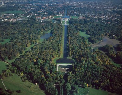 Arte barocca: veduta aerea del Parco di Nymphenburg da German School