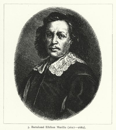 Bartolomé Esteban Murillo, pittore barocco spagnolo (incisione) da German School