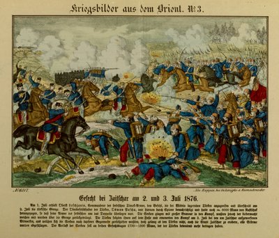 Battaglia di Zajecar, 2-3 luglio 1876, durante la Prima Guerra Serbo-Ottomana (1876-77), 1876 da German School