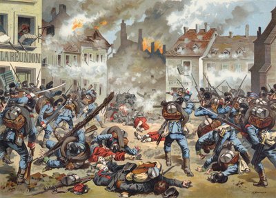 Battaglia nelle strade di Bazeilles, Guerra franco-prussiana, 1 settembre 1870 da German School
