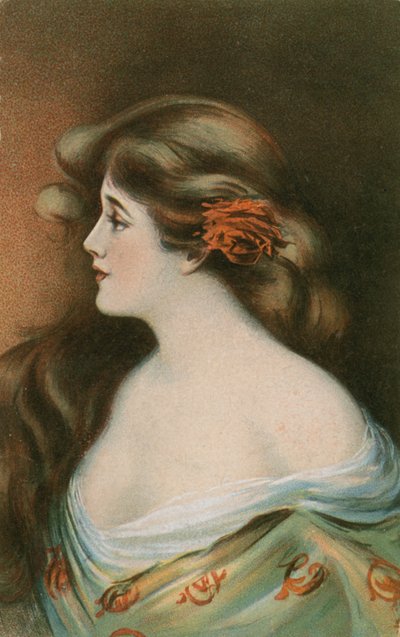 Bellezza con lunghi capelli castani da German School