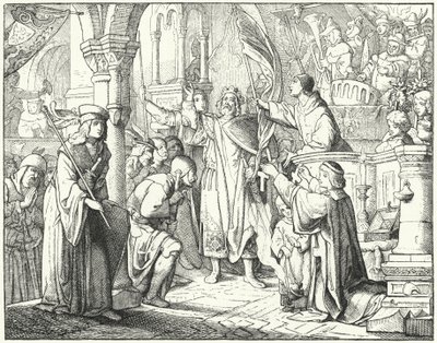 Bernardo di Chiaravalle che predica la Seconda Crociata a Spira, Germania da German School