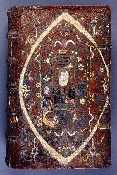 Copertina del Libro con un Ritratto di Martin Lutero (1483-1546) da German School