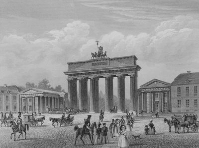 Porta di Brandeburgo, Berlino (incisione su acciaio) da German School