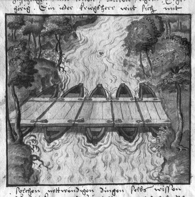 Ponte di barche, illustrazione da L