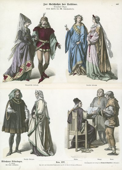 Costumi borgognoni e tedeschi, prima metà del XV secolo da German School