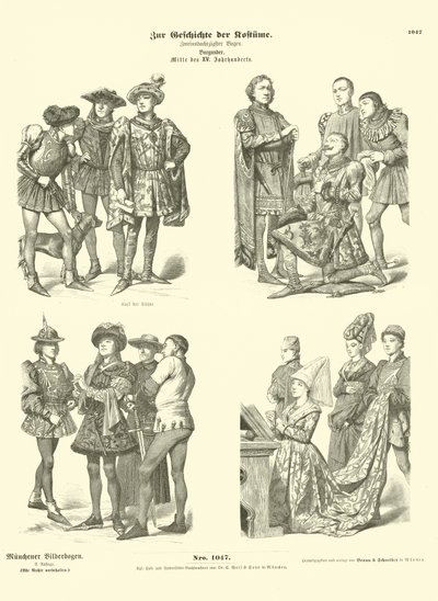 Costumi borgognoni, metà XV secolo da German School