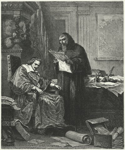 Cardinale Richelieu e il suo confidente e agente Pere Joseph (incisione) da German School