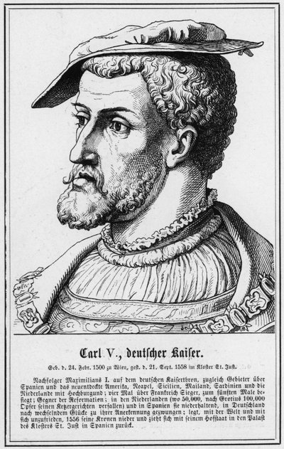 Carlo V, Imperatore Tedesco (incisione) da German School
