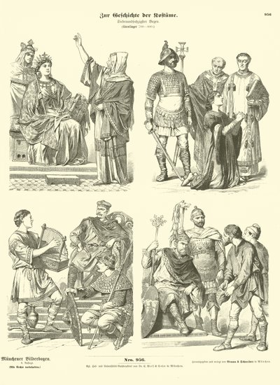 Costumi franco-carolingi, VIII secolo da German School