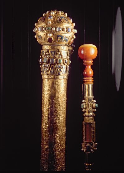 Custodia e frammento montato del bastone di San Pietro, c.980 da German School