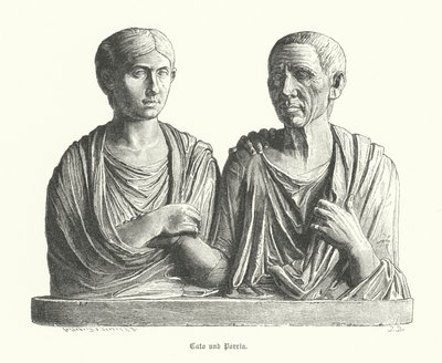 Catone e Porcia, scultura romana antica da German School