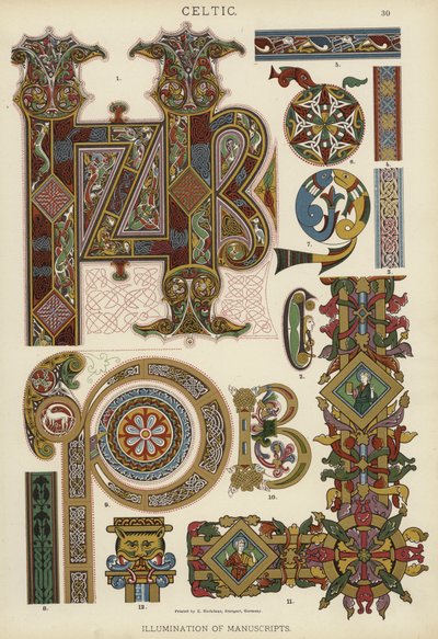 Celtico, illuminazione dei manoscritti da German School