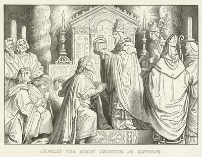 Carlo Magno incoronato Imperatore da German School