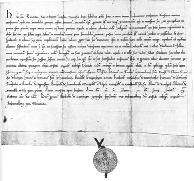 Carta di Enrico Raspe, Langravio di Turingia e anti-re tedesco, per il vescovo Hermann di Würzburg da German School