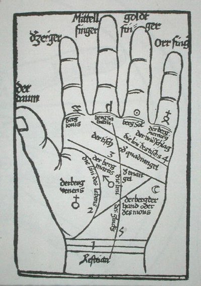 Mano chiromantica, illustrazione da 
