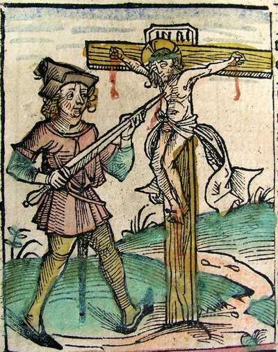 Cristo ricrocifisso, pubblicato nella Cronaca di Norimberga, 1493 da German School
