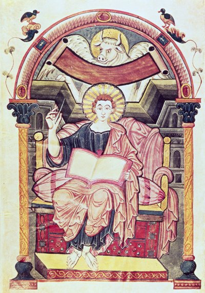 Cod 22. f.85v San Luca Evangelista, da Treviri, carolingio, c.800 d.C. da German School