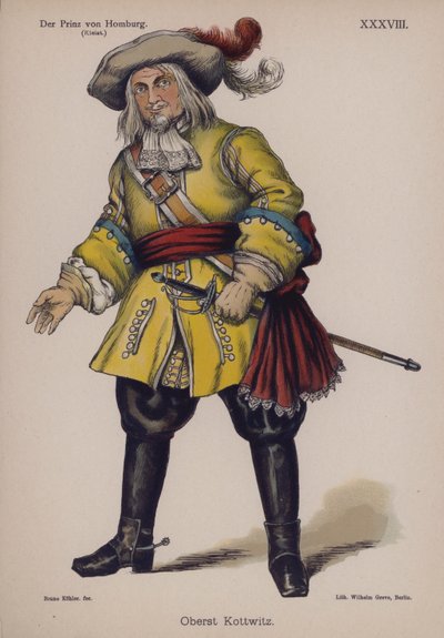 Colonnello Kottwitz, da Der Prinz von Homburg (Il principe di Homburg) di Heinrich von Kleist da German School