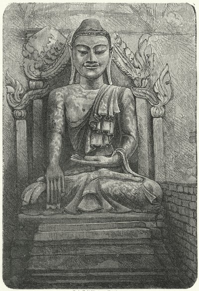 Statua colossale del Buddha (incisione) da German School