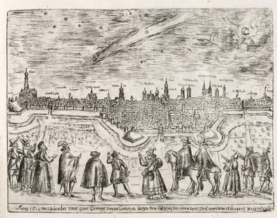 Cometa vista su Augusta fine novembre 1618 da German School