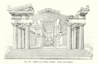 Costruzione di un tempio dorico greco antico da German School