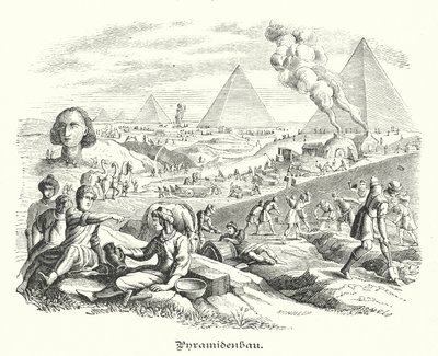 Costruzione delle Piramidi, antico Egitto da German School