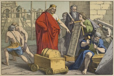 Costruzione del Tempio di Gerusalemme, illustrazione da L