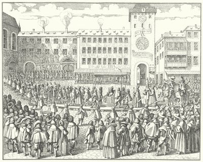 Processione di incoronazione di Mattia, Sacro Romano Imperatore nel 1612 da German School