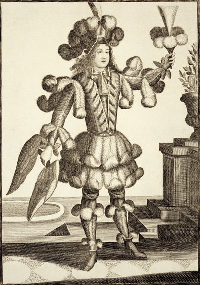 Costume per un venditore di piume, pub. da Gerard Valck c.1690 da German School