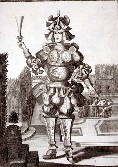Costume per un venditore di vetri e stoviglie, pub. da Gerard Valck c.1690 da German School