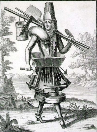 Costume per un muratore, pubblicato da Gerard Valck c.1690 da German School