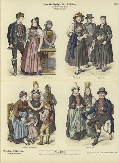 Costumi di Baden, Germania, XIX secolo da German School