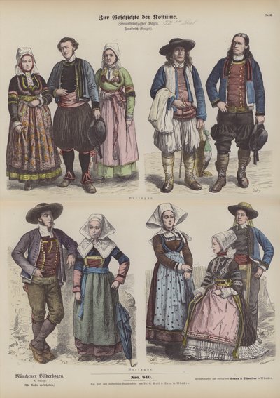 Costumi della Bretagna, fine XIX secolo da German School