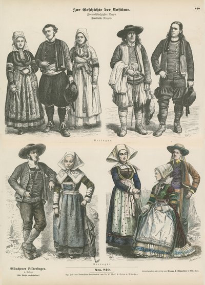Costumi della Bretagna, fine XIX secolo da German School