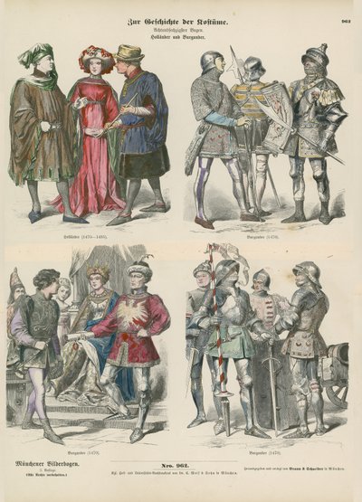 Costumi di Borgogna e Olanda, XV secolo da German School