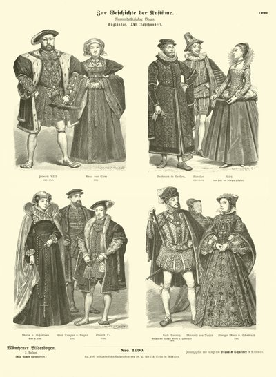 Costumi della regalità e della nobiltà inglese e scozzese, XVI secolo da German School