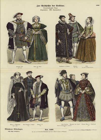 Costumi della nobiltà e della regalità inglese e scozzese, XVI secolo da German School