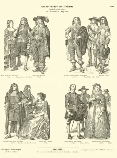 Costumi della nobiltà inglese, XVII secolo da German School