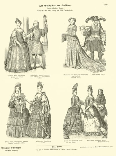 Costumi della regalità e della nobiltà, fine XVII e inizio XVIII secolo da German School