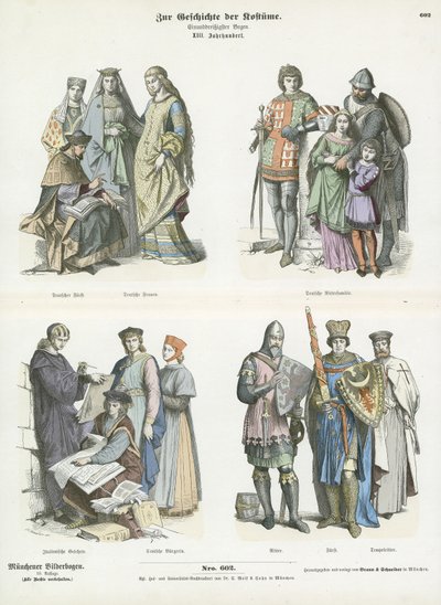 Costumi del XIII secolo da German School