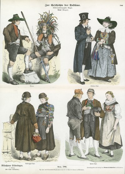 Costumi del Tirolo, XIX secolo da German School