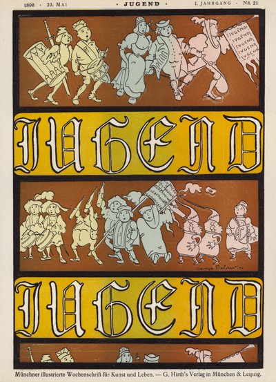 Illustrazione di copertina per la rivista Jugend, 1896 da German School