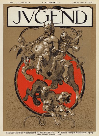 Illustrazione di copertina per la rivista Jugend, 1896 da German School