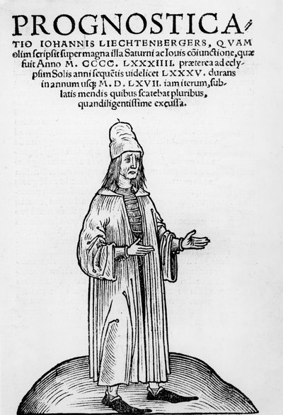 Illustrazione di copertina da Pronosticatio in latino di Johannes Lichtenberger, 1526 da German School