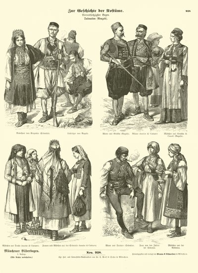 Costumi dalmati, fine XIX secolo da German School
