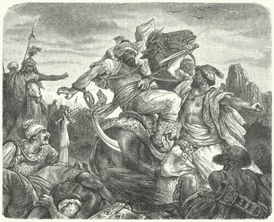 Morte del sultano ottomano Murad I nella battaglia del Kosovo da German School