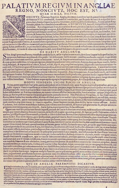 Descrizione del Palazzo di Nonesuch, popolo inglese, il loro aspetto e costumi, modo di vendere pesce in Inghilterra e descrizione del sistema di apprendistato, 1598 da German School