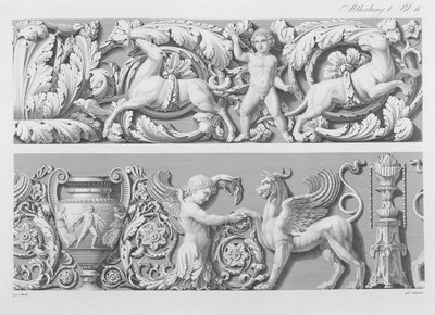 Progetti per fregi classici, da Precision Book of Drawings, 1856 da German School